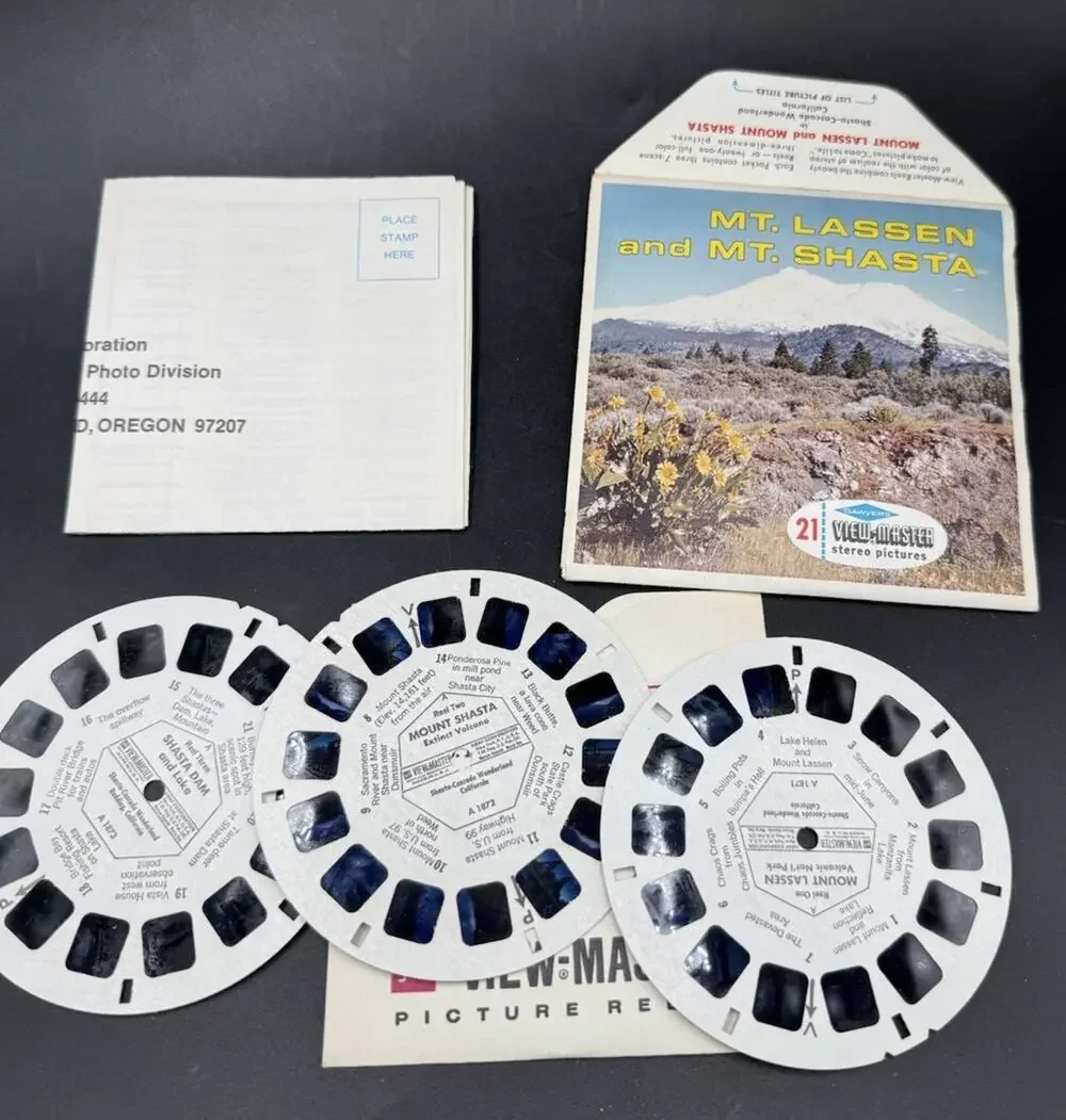 Mount Lassen & Mount Shasta California View-Master 3 Reel Packet Full Color Rare
